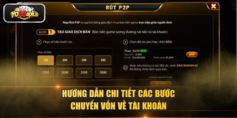 Hướng dẫn chi tiết các bước chuyển vốn về tài khoản Hướng dẫn chi tiết các bước chuyển vốn về tài khoản